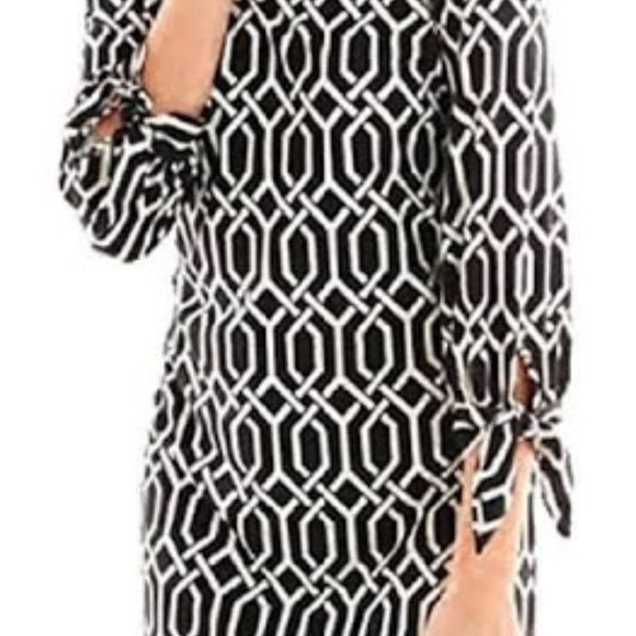 Mud Pie Anderson Black/Pearl Lattice Dress, Medium - Picture 2 of 2